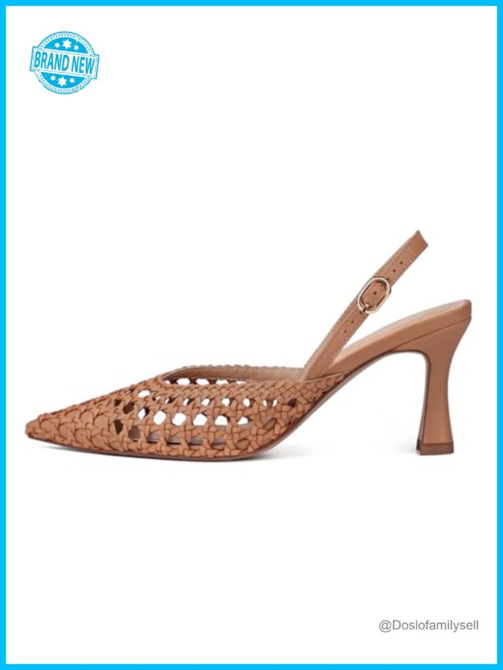 Woven Slingback Heels Pointed Toe Pump Raffia Party Evening Wedding